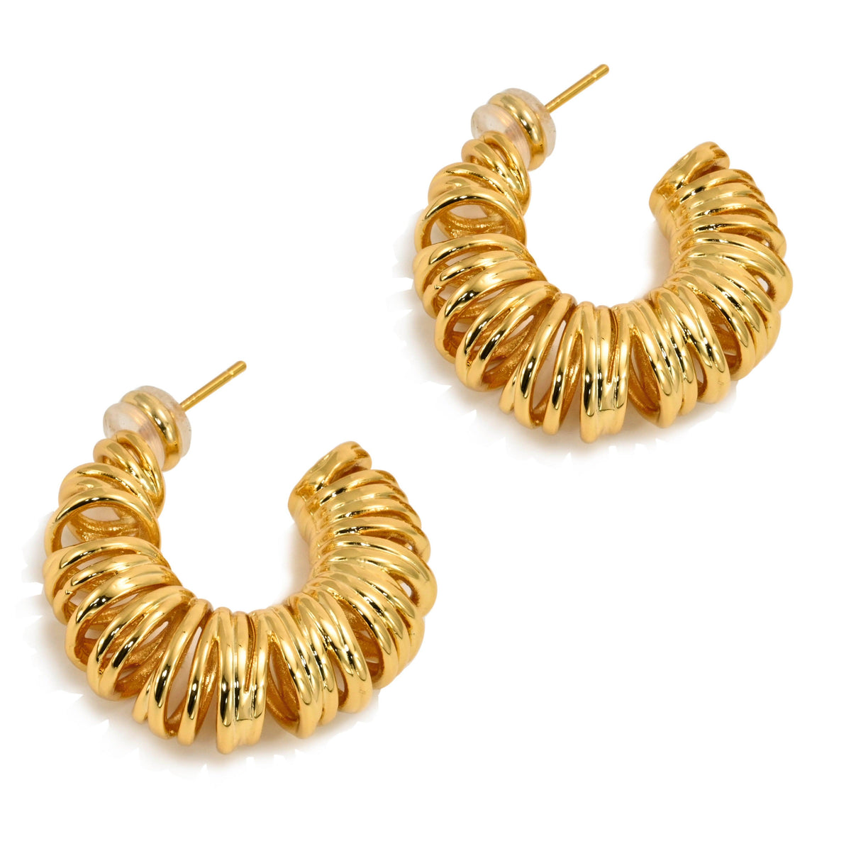 Allora - Moderne Curly Hoop Creolen Gold - Filippa Firenze