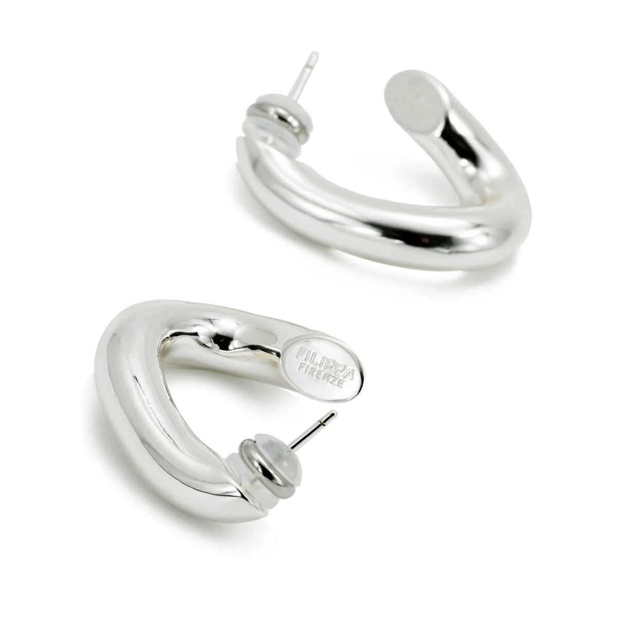 GIGI - Versilberte Creolen mit modernem Twist - Filippa Firenze