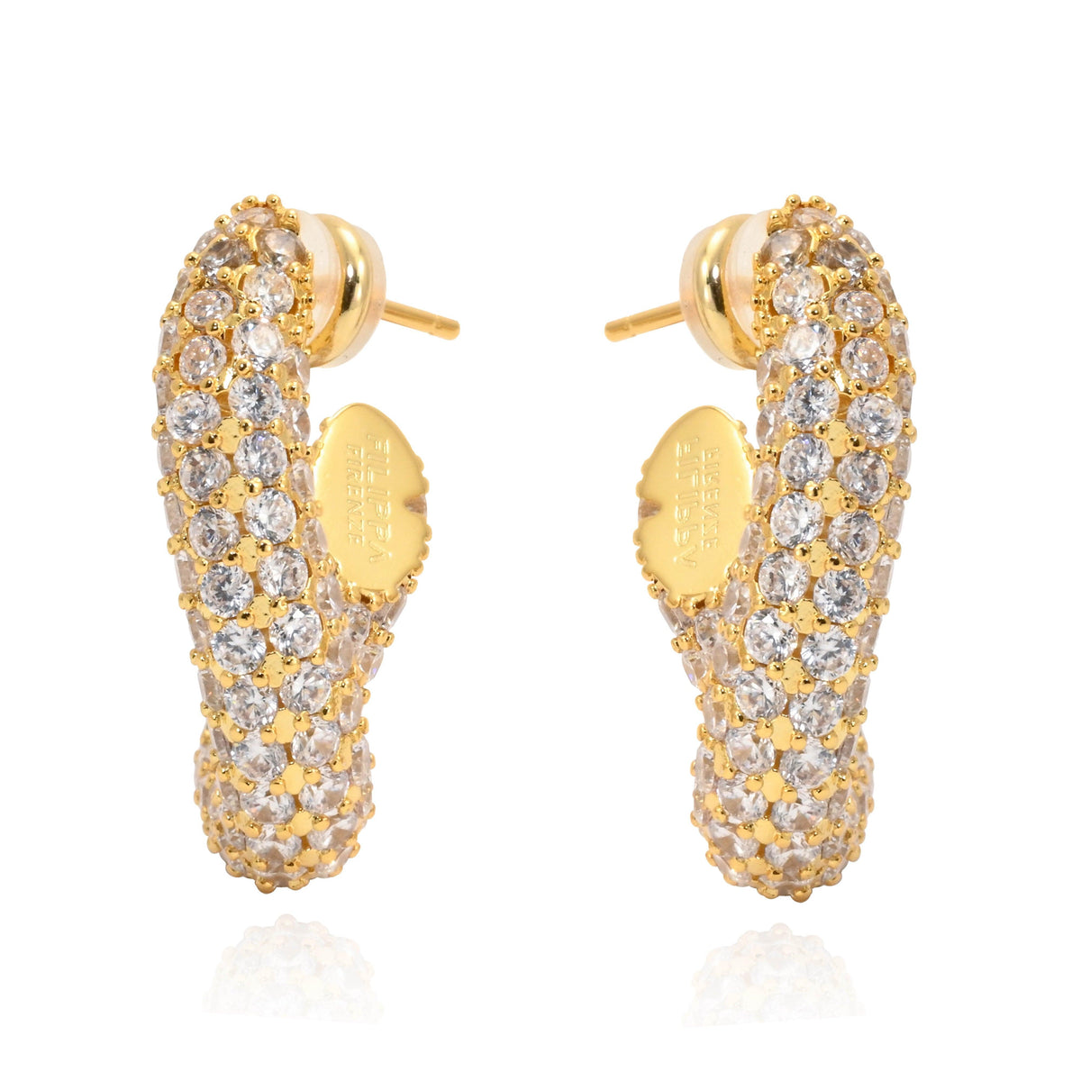 Sparkling GIGI - Edel vergoldete Kristall Creolen mit Twist - Filippa Firenze