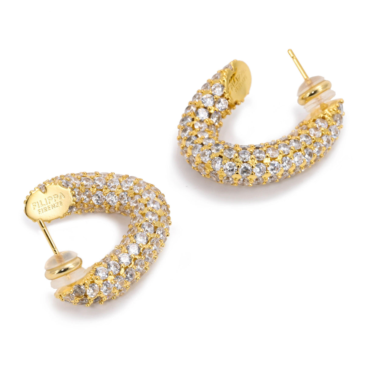 Sparkling GIGI - Edel vergoldete Kristall Creolen mit Twist - Filippa Firenze