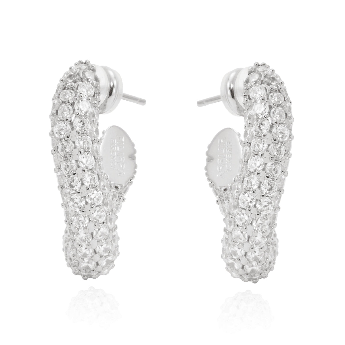 Sparkling GIGI - Edel versilberte Kristall Creolen mit Twist - Filippa Firenze