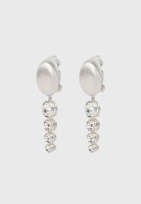 "Pioggia" - Versilberte Kristall Tropfen Ohrclips