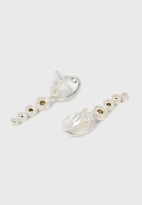 "Pioggia" - Versilberte Kristall Tropfen Ohrclips