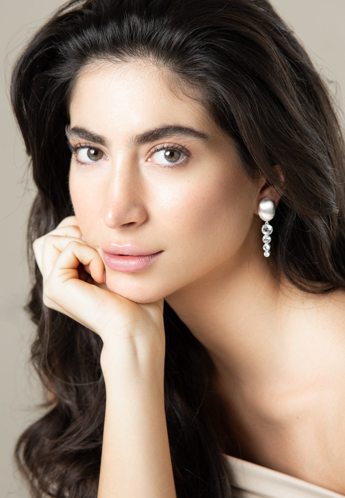 "Pioggia" - Versilberte Kristall Tropfen Ohrclips