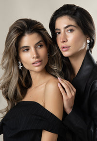 "Stella" - Versilberte Stern-Ohrringe mit funkelnden Kristallen