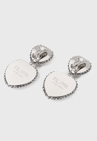 "Amore per sempre" - Funkelnde Statement-Ohrclips mit Kristallen