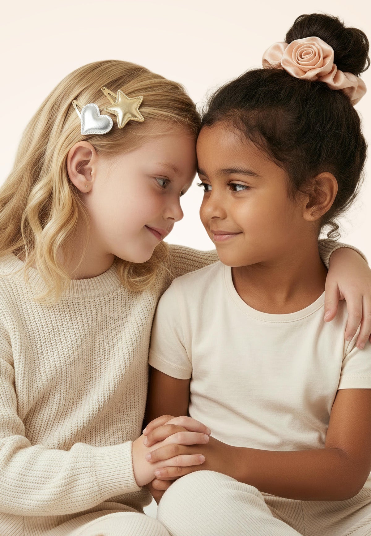 Fiorina - Satin Rosen-Scrunchie in zartem Rosa