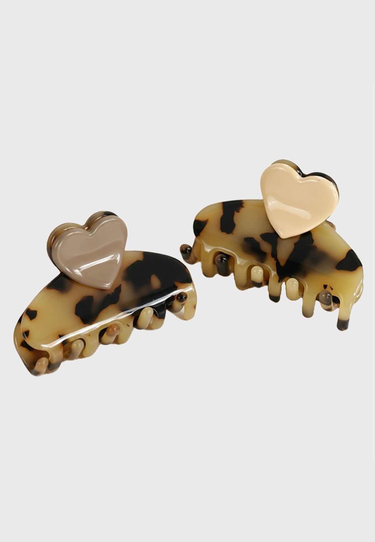 Dolcino - Kleine Herz Haarklammer Taupe