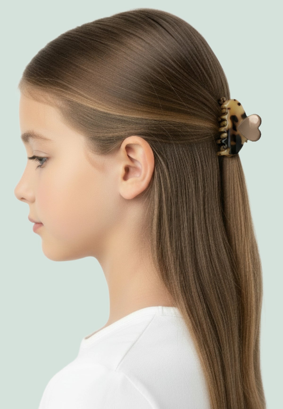 Dolcino - Kleine Herz Haarklammer Taupe