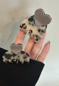 Dolcino - Große Herz Haarklammer Taupe