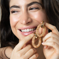 Cocktail @ Ciprian - Gold-plated crystal hoop earrings