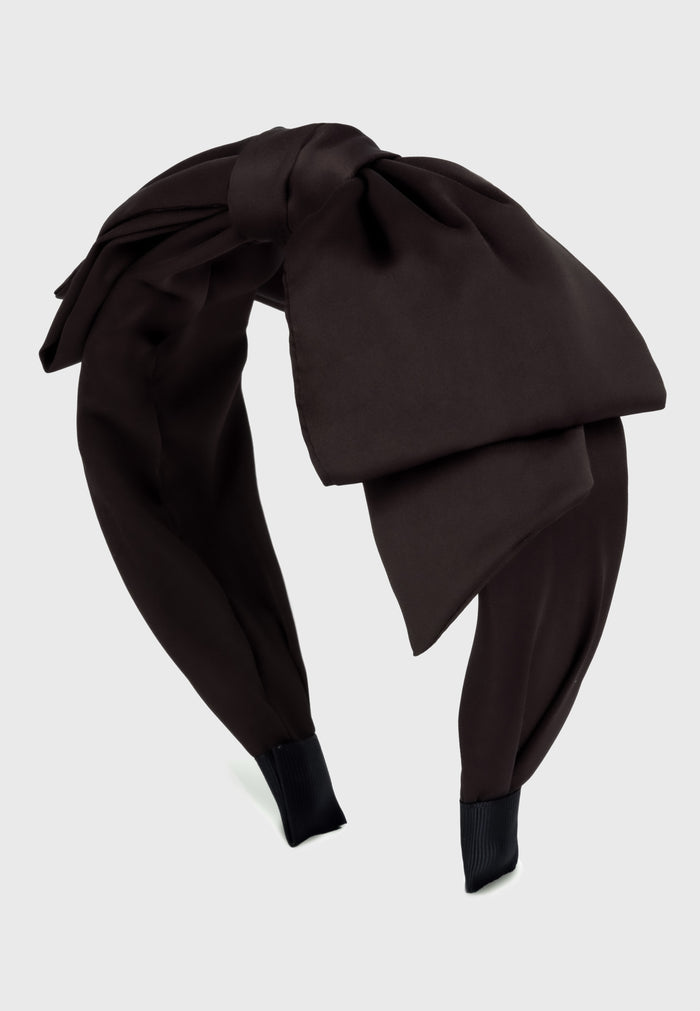 Satin Bow - Satin Haarreif mit Schleife in Schwarz