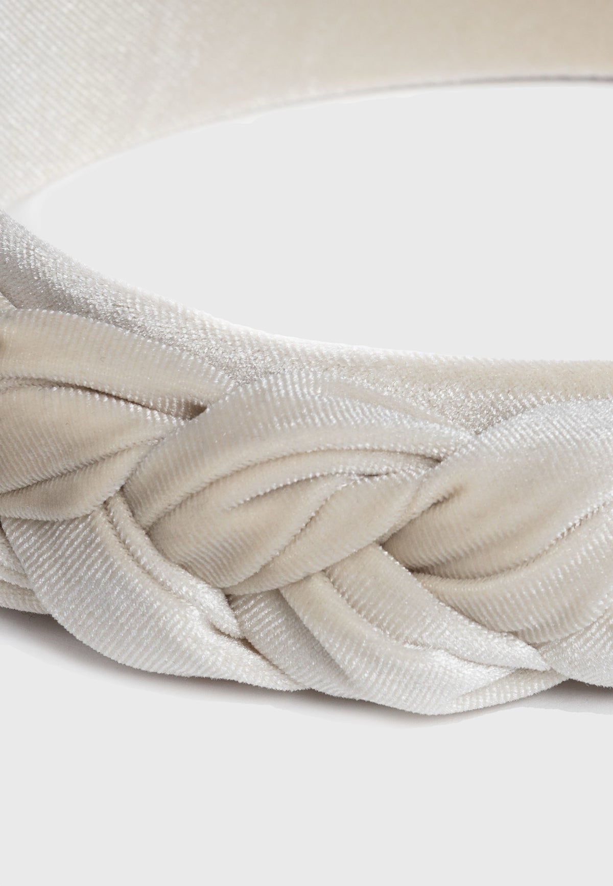 Scarcela - Geflochtener Samt Haarreif in Creme
