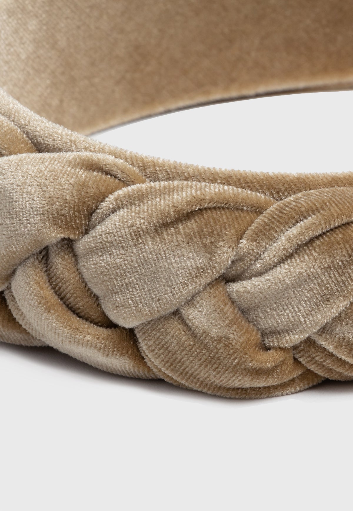 Scarcela - Geflochtener Samt Haarreif in Olive