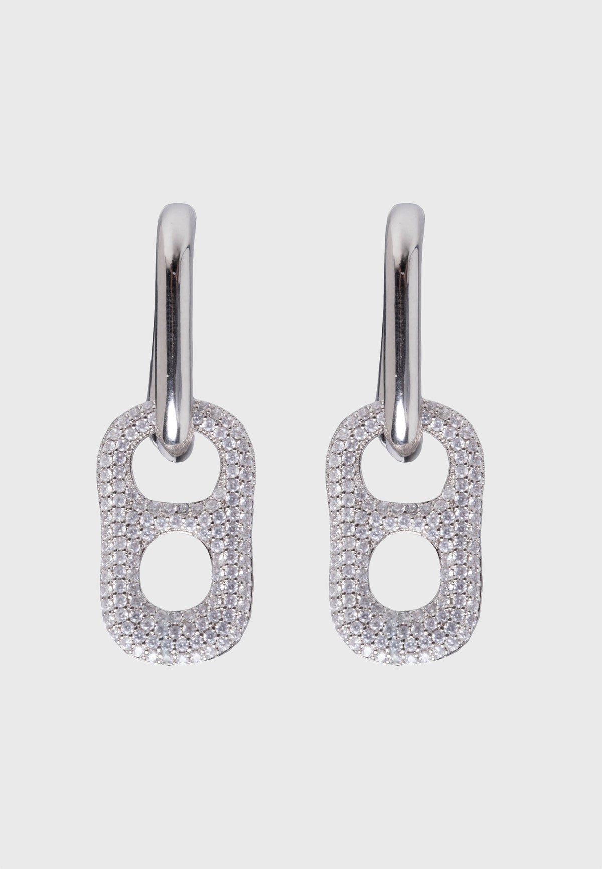 "Dolce far Niente" - Stylish zirconia hoop earrings silver