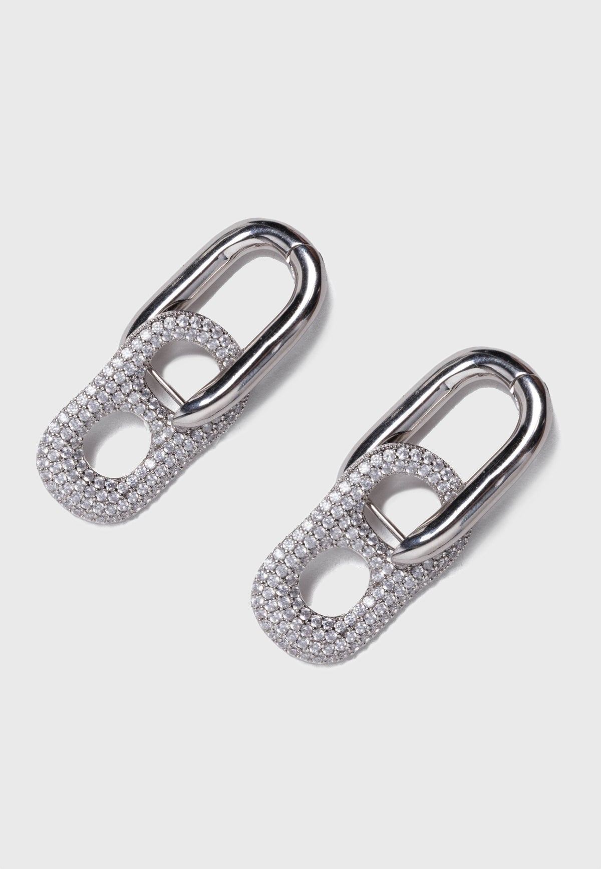 "Dolce far Niente" - Stylish zirconia hoop earrings silver