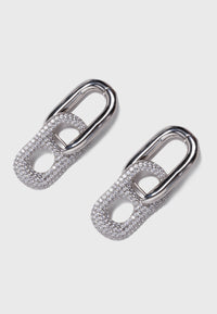 "Dolce far Niente" - Stylish zirconia hoop earrings silver