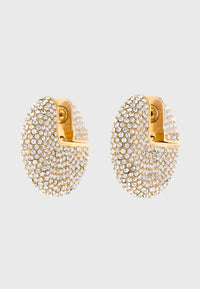 Lunatic -  Moon Hoop Statement Creolen mit funkelden Kristallen