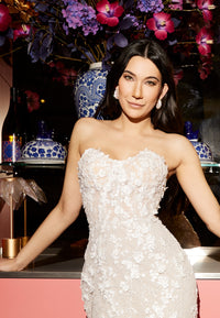 Lunatic -  Moon Hoop Statement Creolen mit funkelden Kristallen