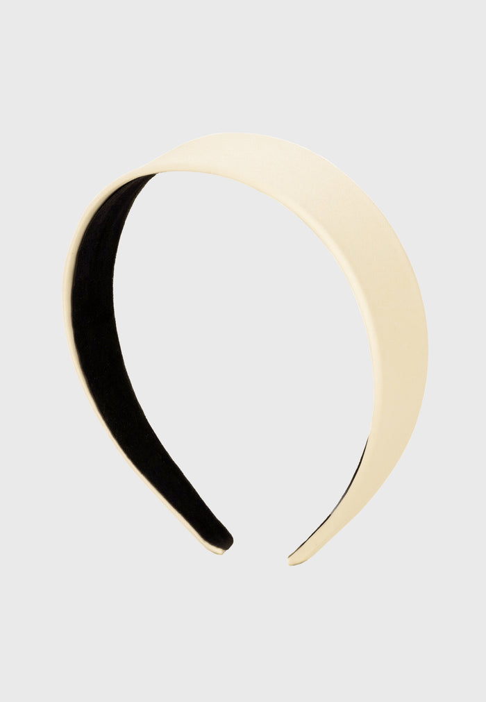 CinCin - Flacher Satin Haarreif in Creme