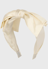 Satin Bow - Satin Haarreif mit Schleife in Creme