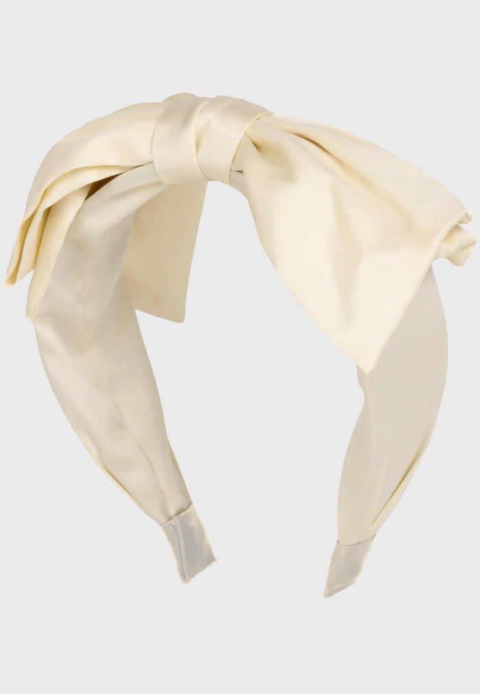 Satin Bow - Satin Haarreif mit Schleife in Creme
