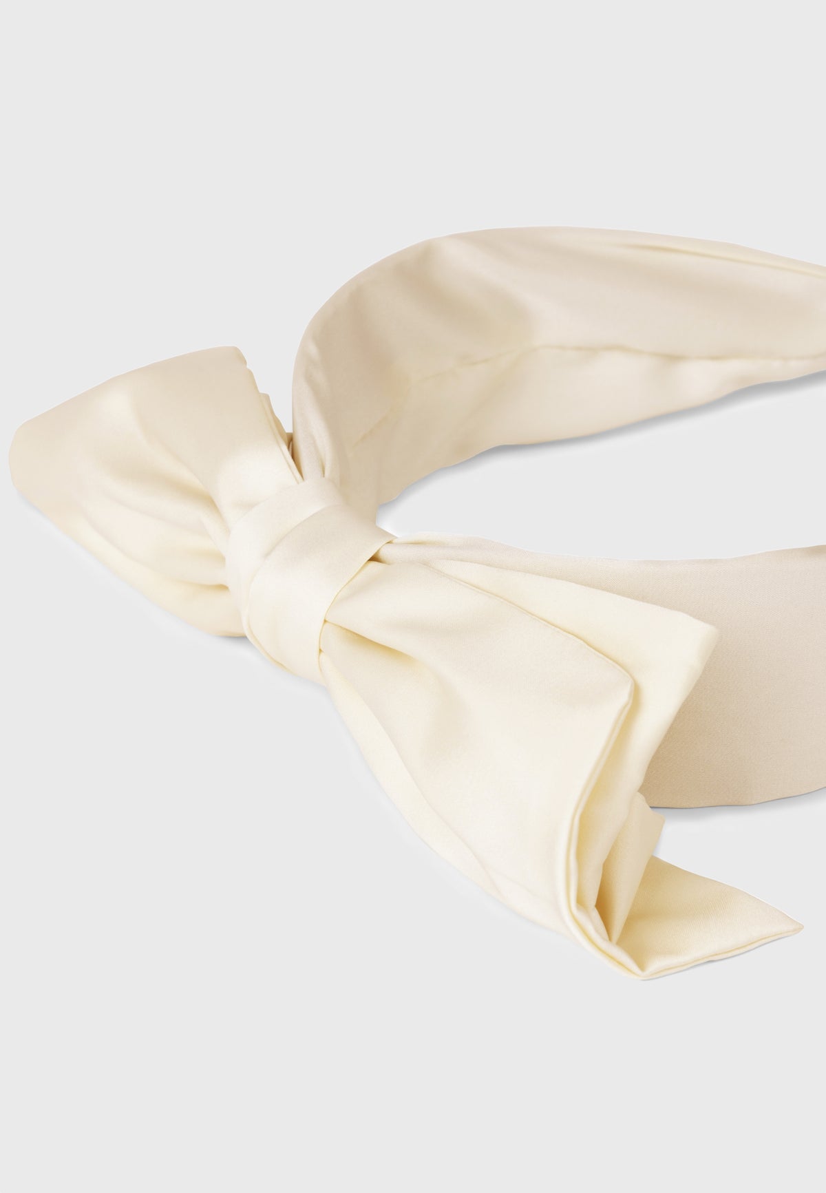 Satin Bow - Satin Haarreif mit Schleife in Creme