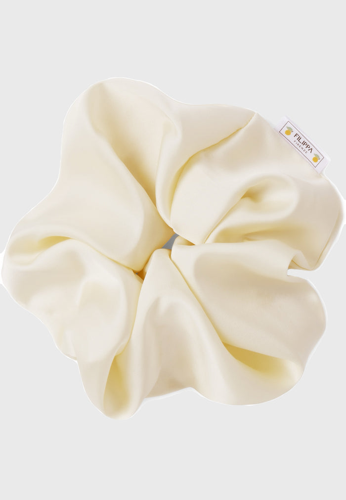 Amaretto - Satin Scrunchie in Creme