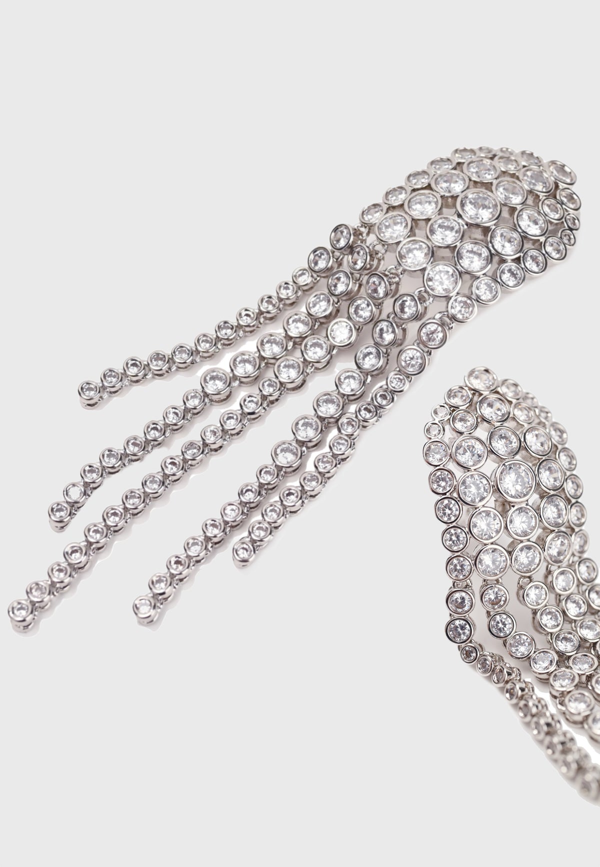 Nightout in Rome - Glamouröse Kristall Tassel Ohrclips