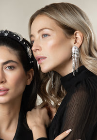 Nightout in Rome - Glamouröse Kristall Tassel Ohrclips