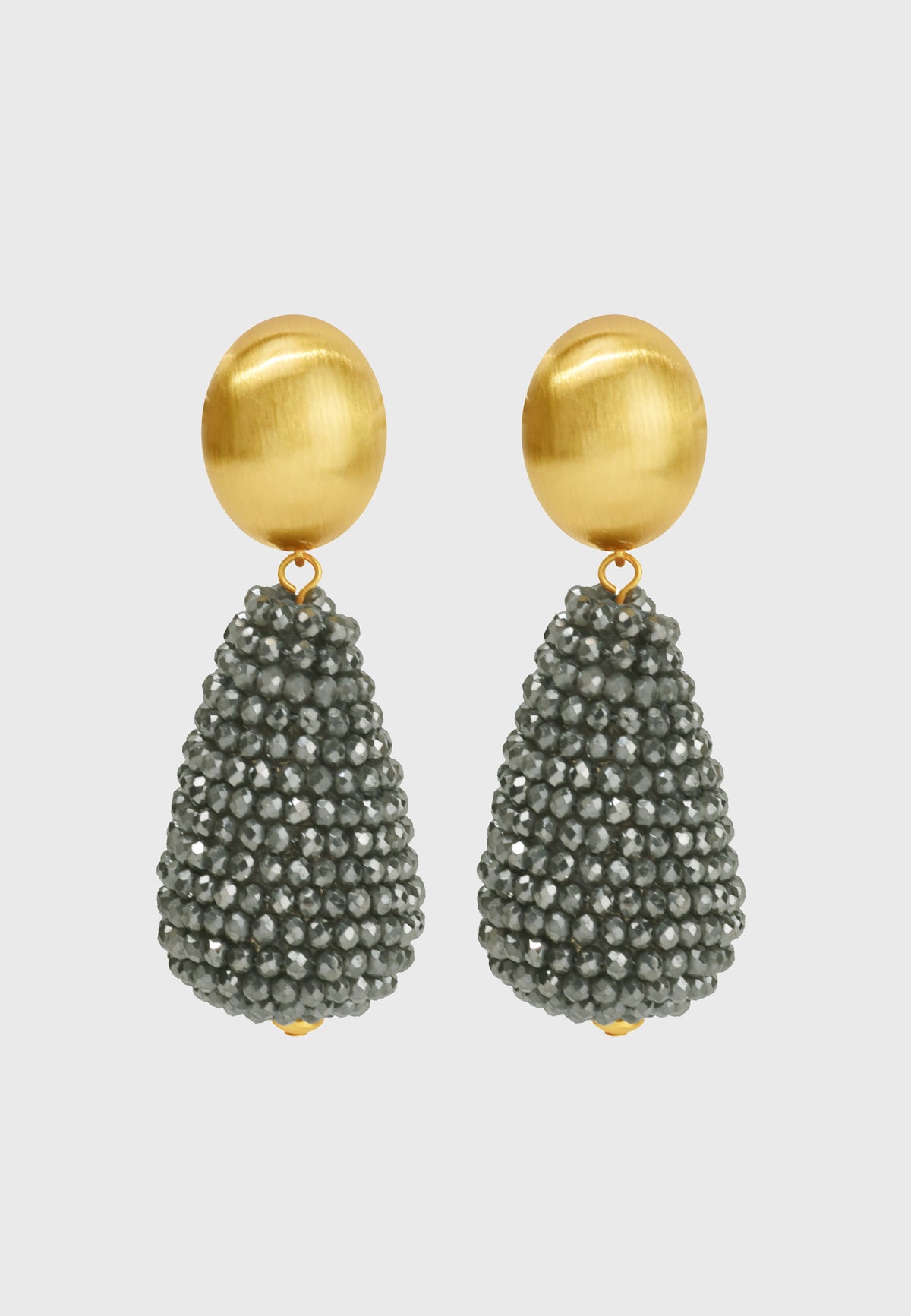 Drama alla Scala - Elegant gold ear clips made of crystals