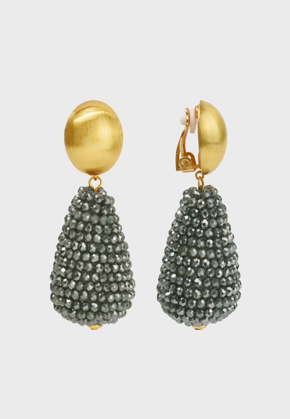 Drama alla Scala - Elegant gold ear clips made of crystals