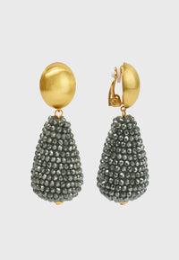 Drama alla Scala - Elegant gold ear clips made of crystals