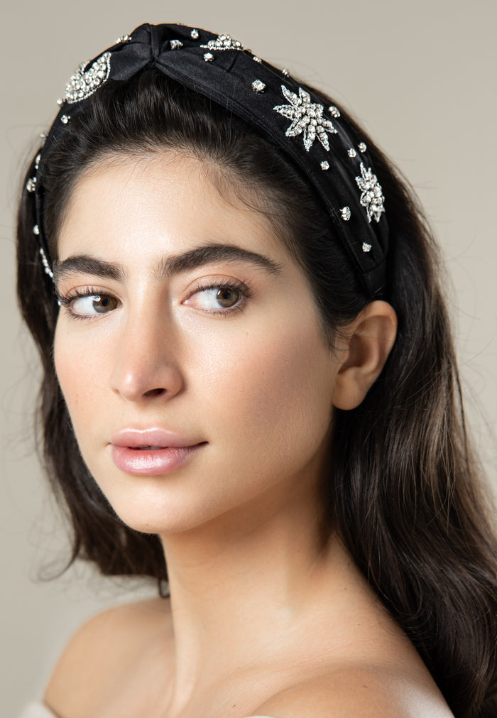 Grande Stella Luna - Sparkling turban headband with star design