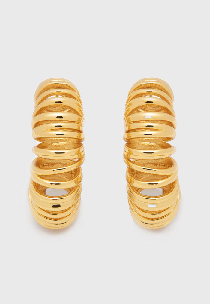 Allora - Moderne Curly Hoop Creolen Gold