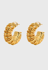 Allora - Moderne Curly Hoop Creolen Gold
