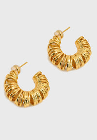Allora - Moderne Curly Hoop Creolen Gold