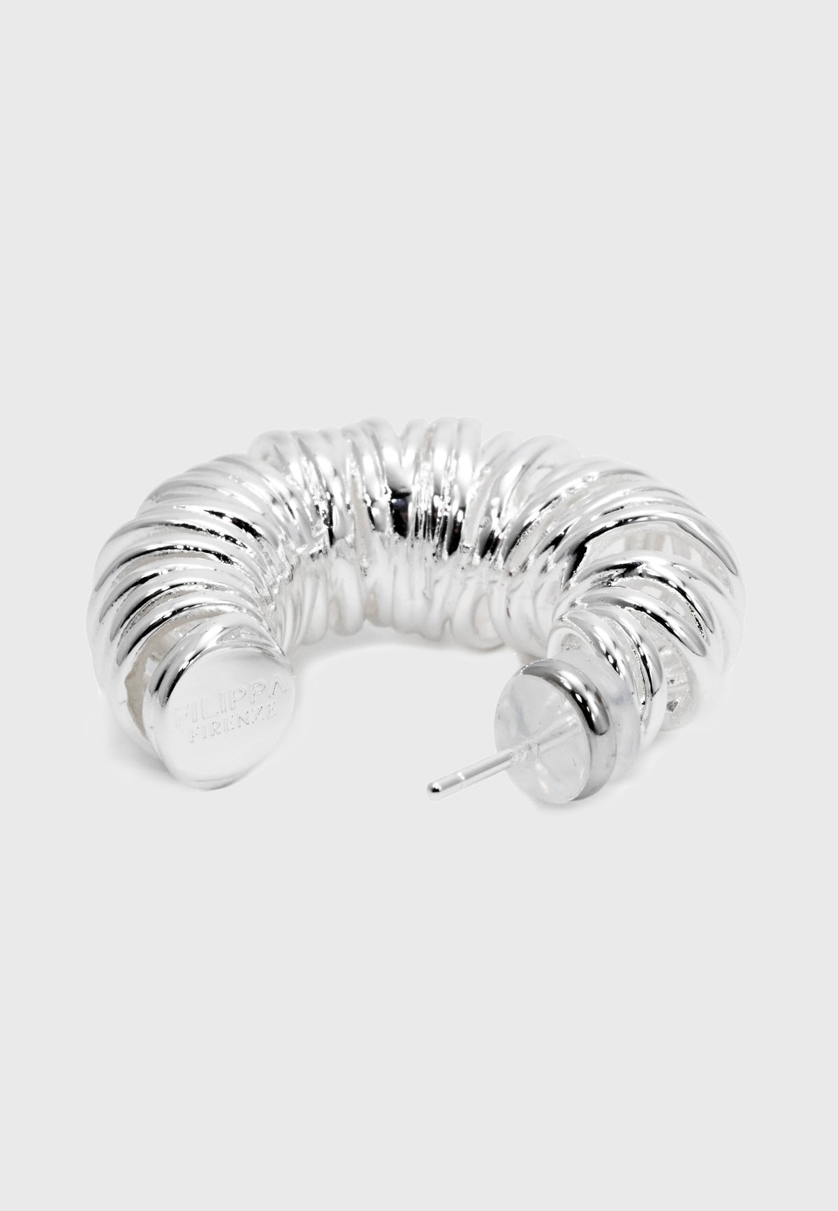 Allora - Modern Curly Hoop Earrings Silver