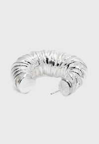 Allora - Modern Curly Hoop Earrings Silver