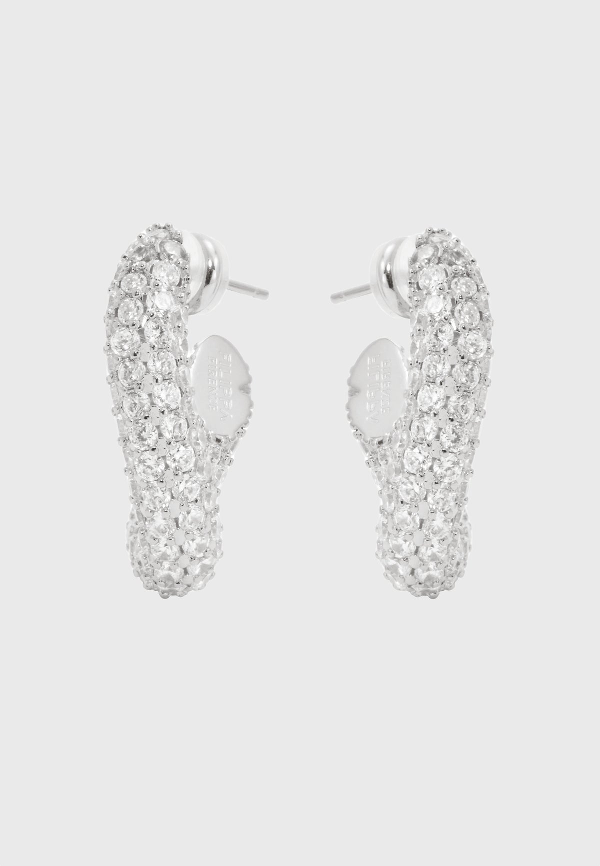 Sparkling GIGI - Precious silver-plated crystal hoop earrings with twist