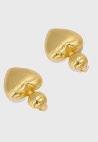 Rubacuori - Vergoldete Statement Herz Ohrclips