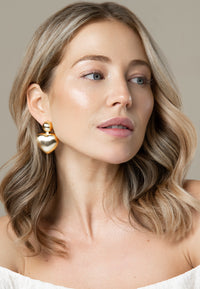 Rubacuori - Vergoldete Statement Herz Ohrclips