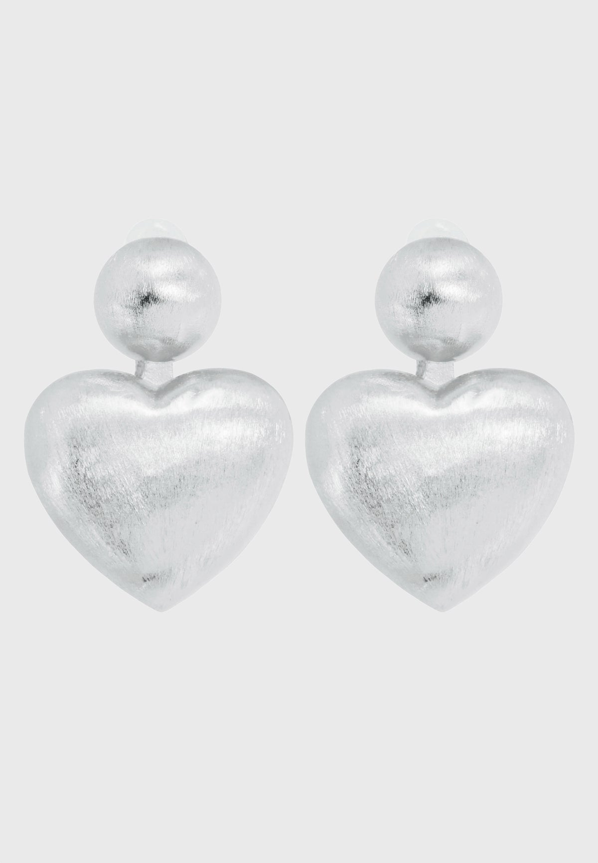 Rubacuori - Versilberte Statement Herz Ohrclips