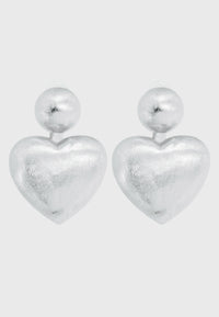Rubacuori - Versilberte Statement Herz Ohrclips