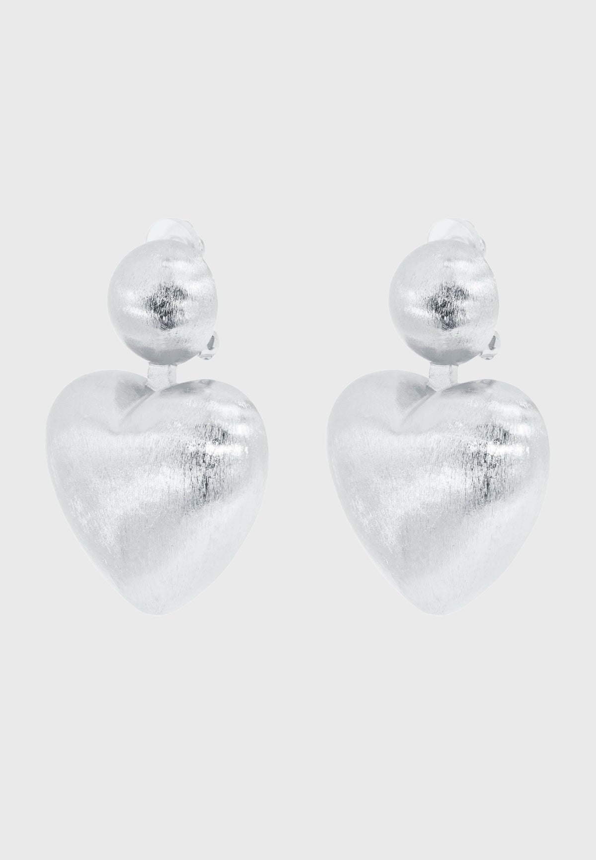 Rubacuori - Versilberte Statement Herz Ohrclips