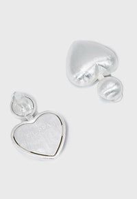 Rubacuori - Versilberte Statement Herz Ohrclips