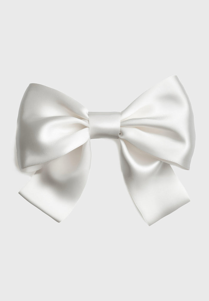 Silk Bow - Haarschleife aus Seide Weiß