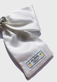 Silk Bow - Haarschleife aus Seide Weiß