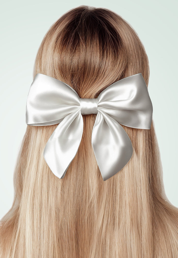 Silk Bow - Haarschleife aus Seide Weiß