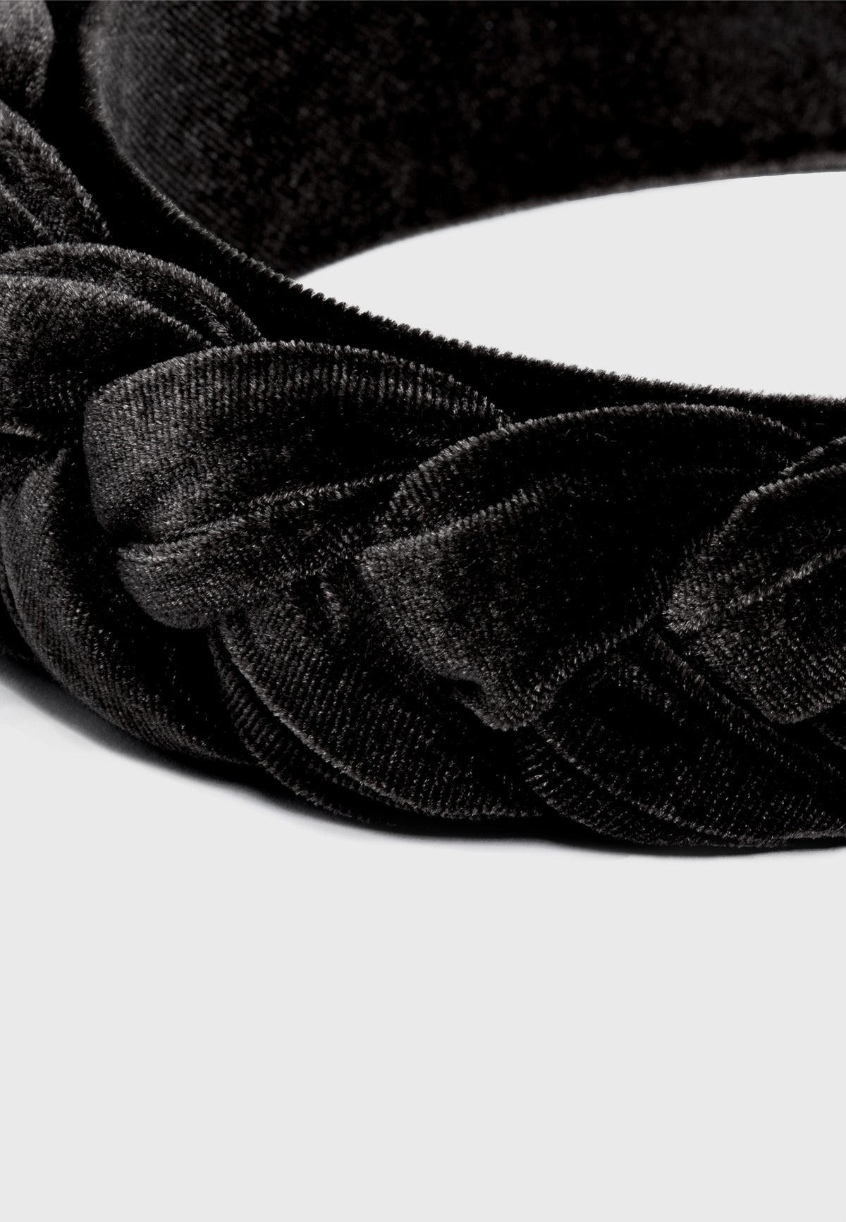 Scarcela - Geflochtener Samt Haarreif in Schwarz